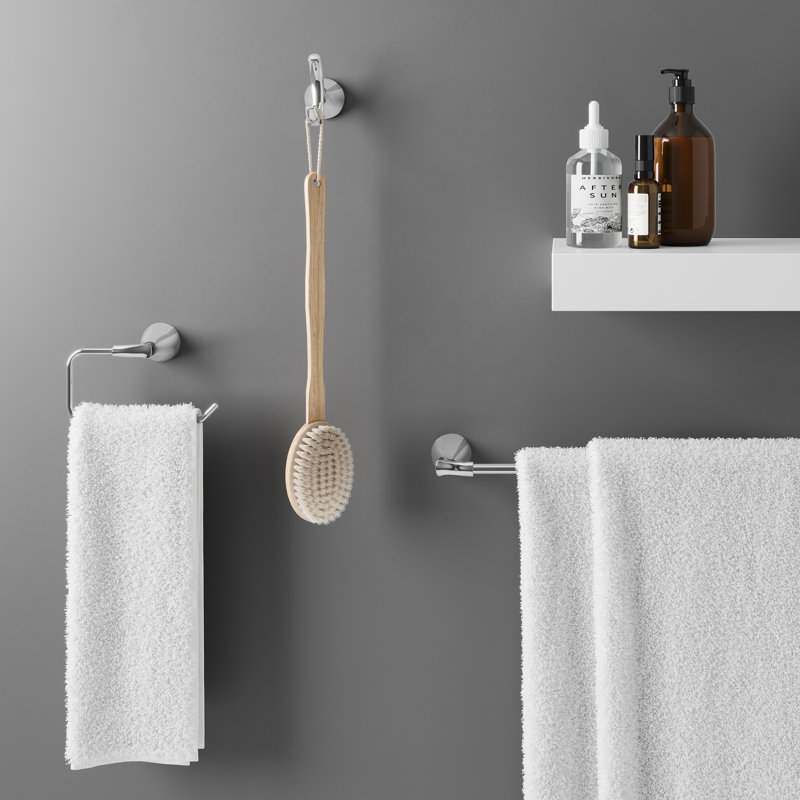 Barre à serviettes murale 4,71" Willa, Chrome poli