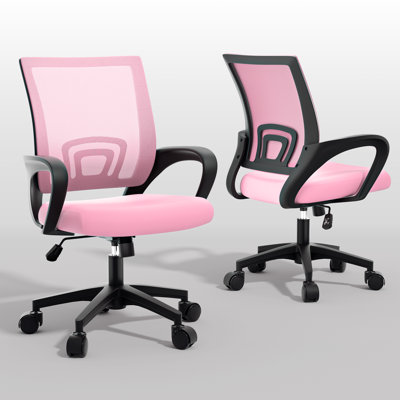 Mesh Office Chairs Adjustable Computer Desk Chairs Swivel Ergonomic Task Chairs With Lumbar Support