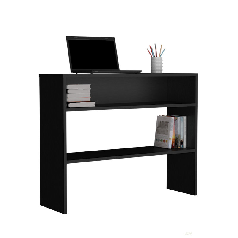 39" Wide 2-Tier Shelf Narrow Console Table, Entryway Table, Black