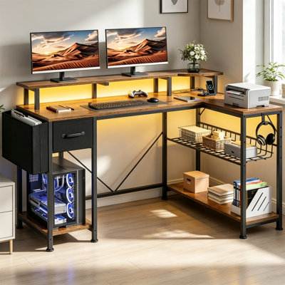 L-Shaped MDF Computer Desk