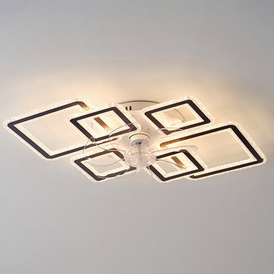 Ventilateur de plafond avec télécommande et lumières APP, à intensité variable avec télécommande 7 pales 6 vitesses de vent