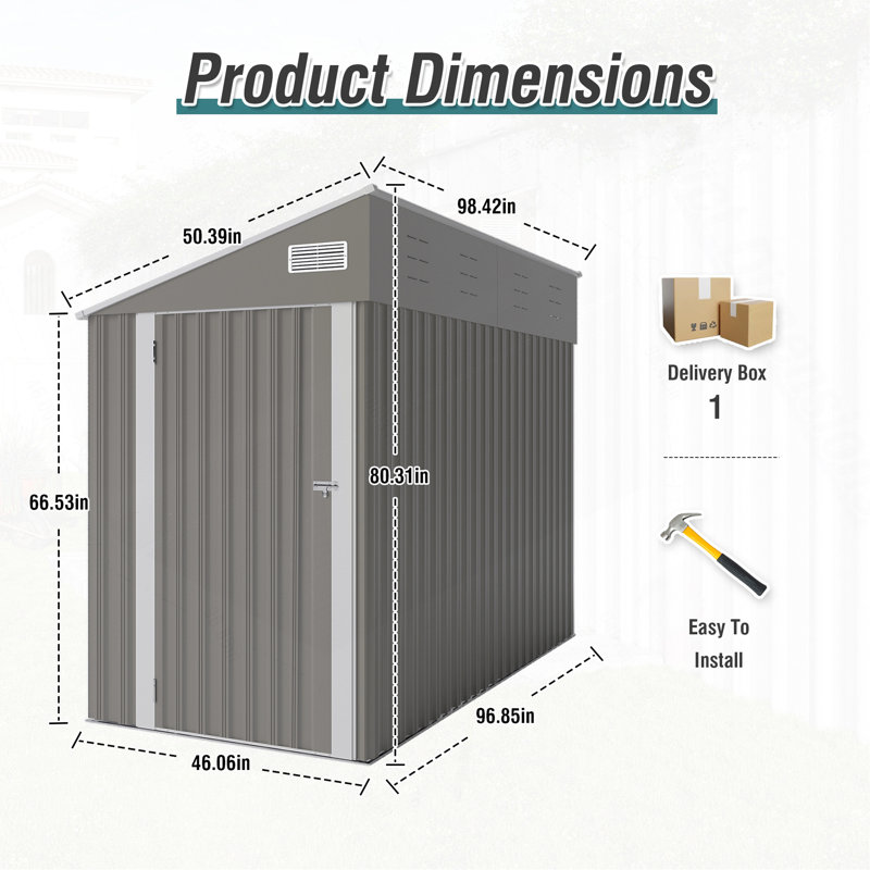Campcraft Optional Two-Colour Storage Shed, Single Hinge Door, Solid Structural Design, Good Ventilation, Surface With Protective Film, And Suitable For Various Scenarios