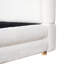 Structure de lit tapissier de très grand lit, tête de lit courbée épaisse de luxe, pieds en bois massif en tissu blanc doux