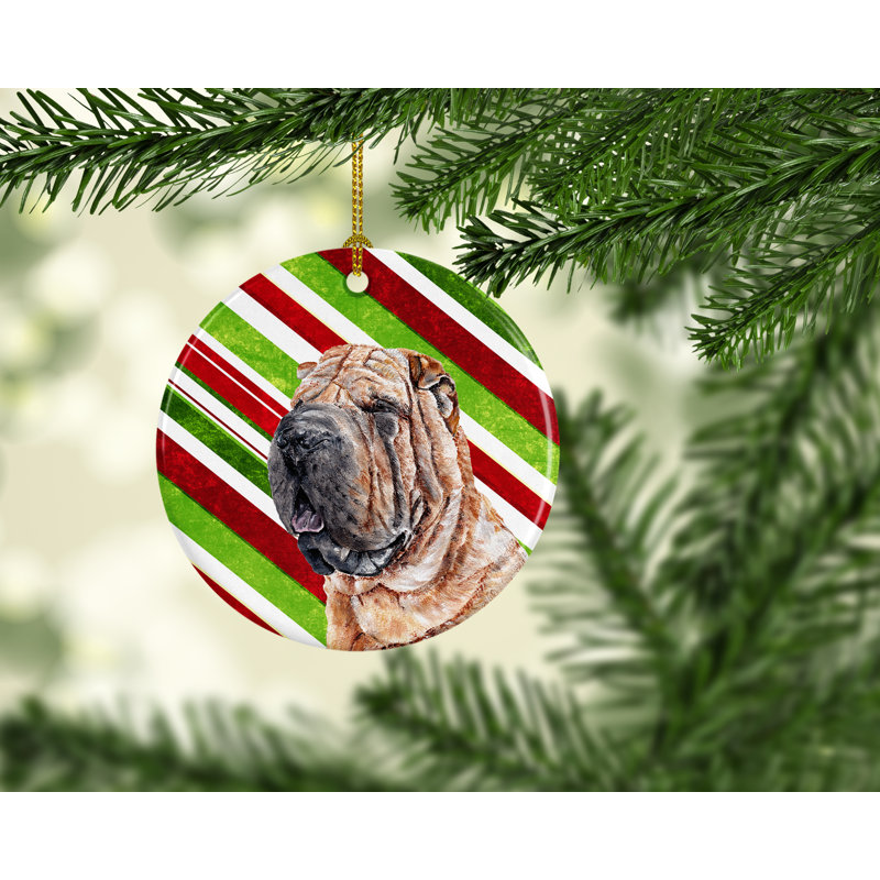 Ornement figurine suspendu en céramique de noël pei partagé