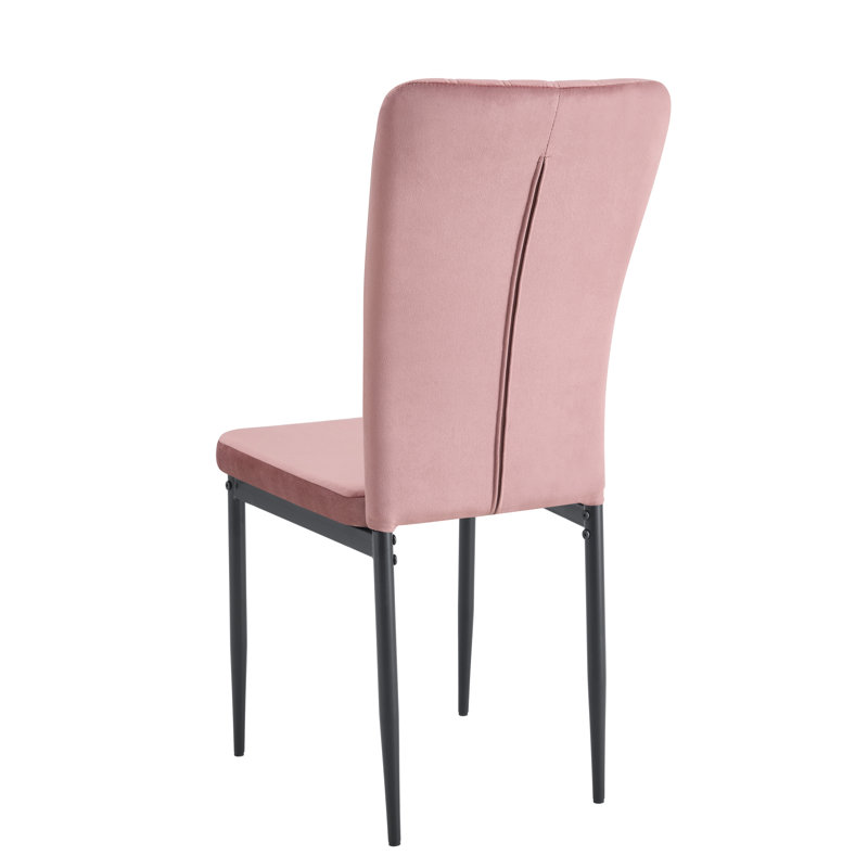 Aazad 119.38cm H Fabric Upholstered Metal Side Chair, White