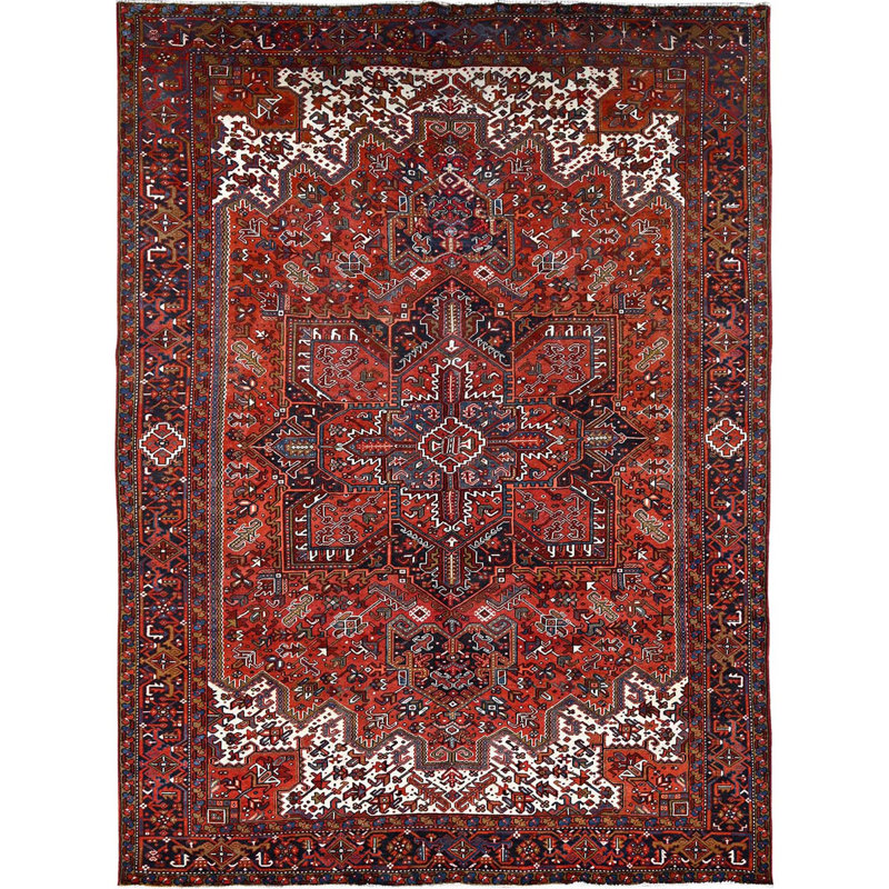 Brytney One-of-a-Kind Rectangle 9'10" X 13' 1960s Wool Area Rug Red