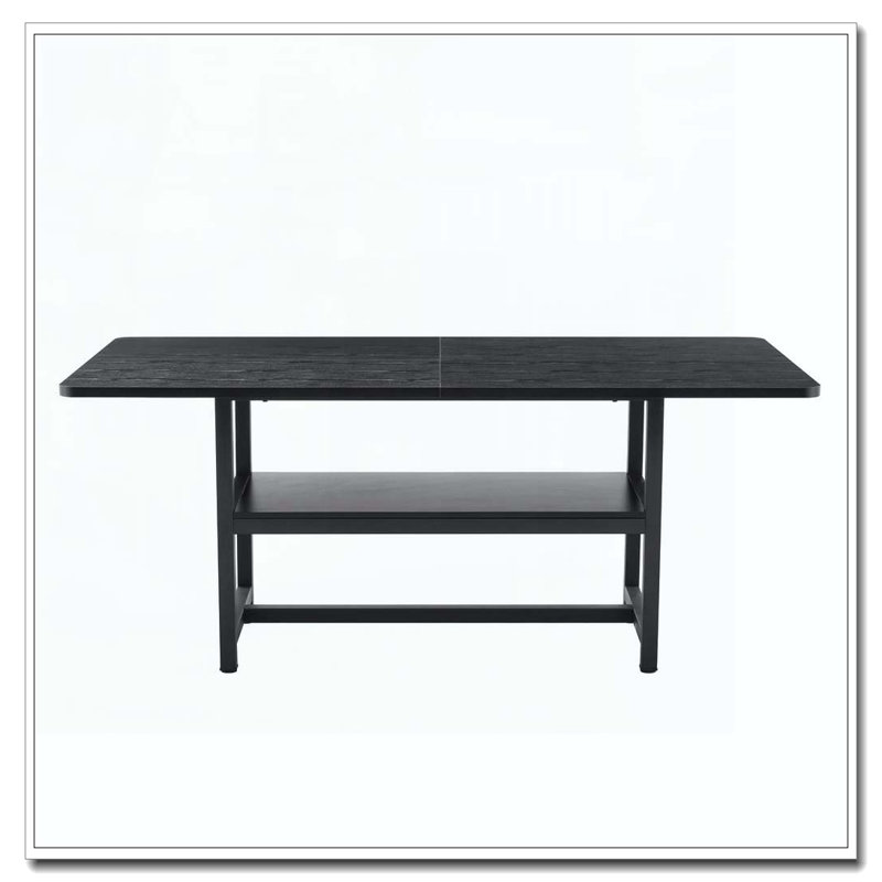 Table de salle à manger 71 "avec tablettes, Noir