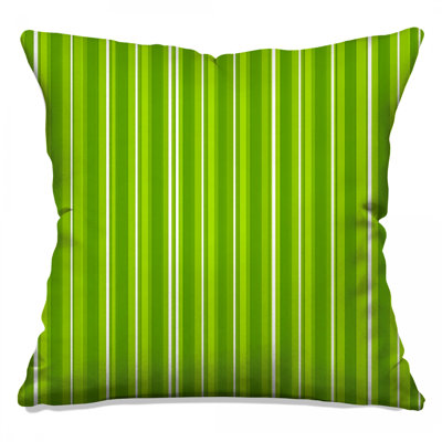 Green Stripes Throw Pillow, Pattern Double Sided Pillows