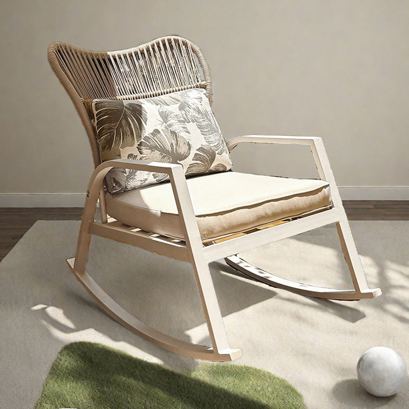 Chaise berçante simple en aluminium Balcon Casual, Beige