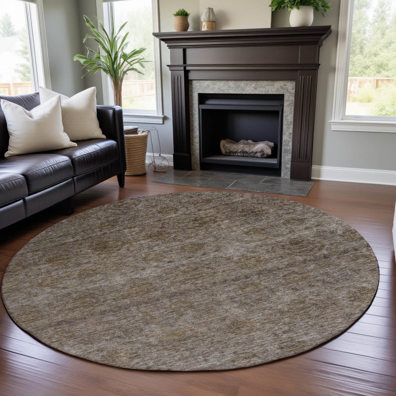 Premium Machine Washable Melvin AMF1170 Global Rug, Round 8'