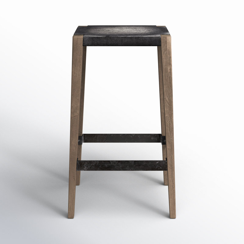 Nolani Counter Stool with Solid Wood Frame, Bar Stool (30" Seat Height), Light Brown