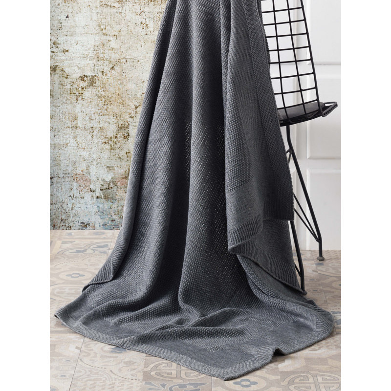 Zainab Knitted Throw Blanket, Gray