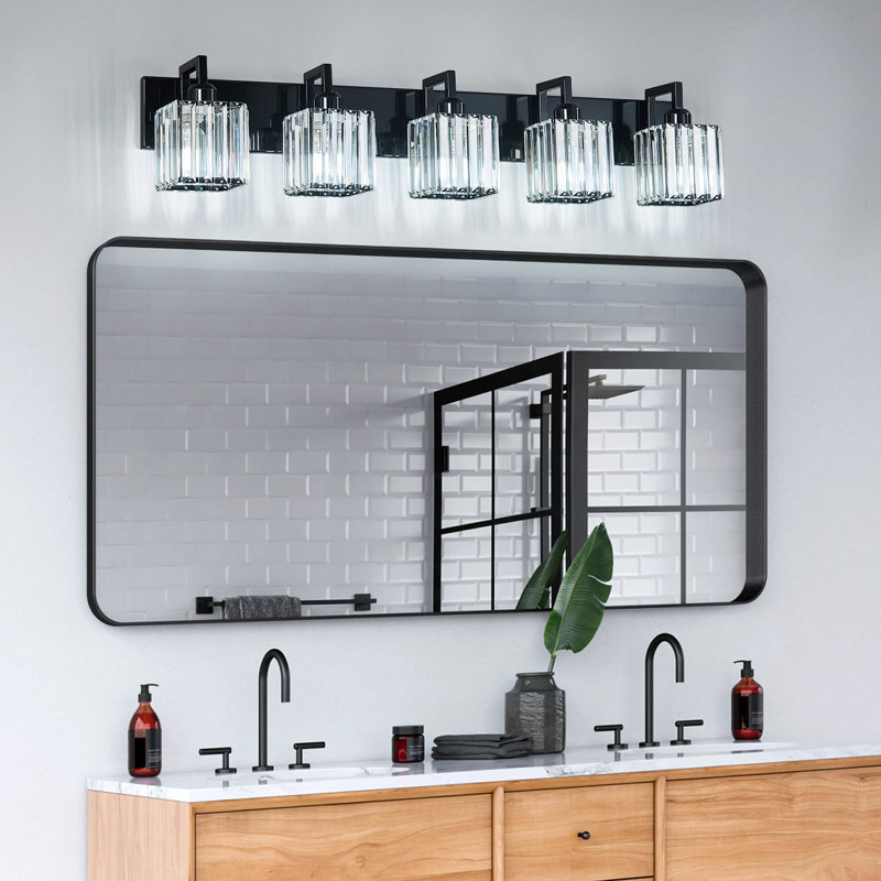 Kyneisha Vanity Light, 5 Lights, Plated Black