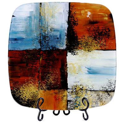 Jasmine Art Glass Glass Cheese Board