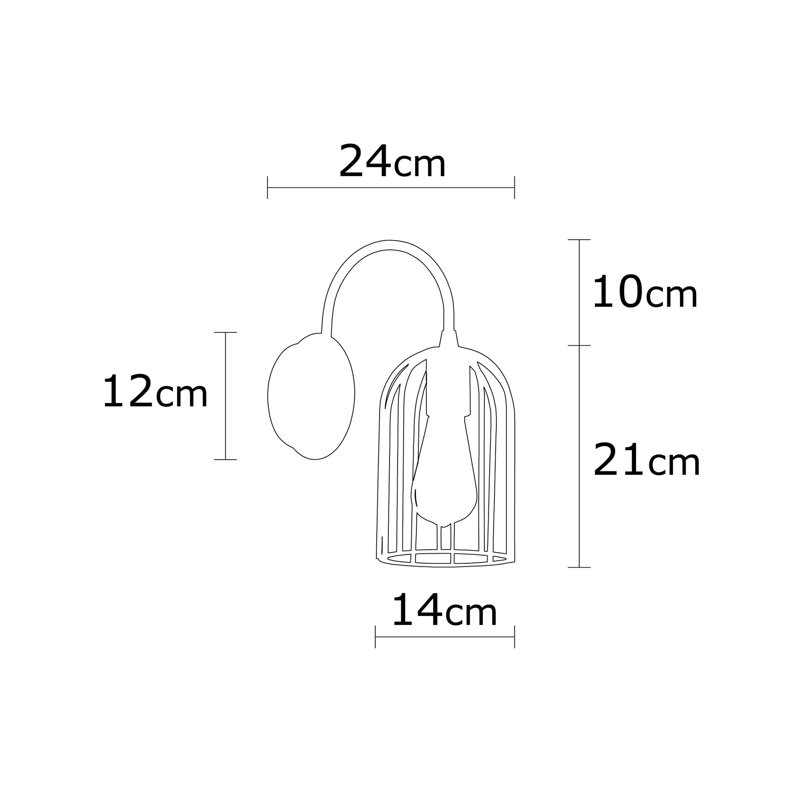 Lampe murale industrielle, noire et bronze, 14 cm de diamètre x 11,8 pouces de hauteur | Corps en fer durable, douille E27 (40 W maximum) | Certifié IP20, parfait pour les décors modernes et rétro | Éclairage élégant pour la maison et le bureau