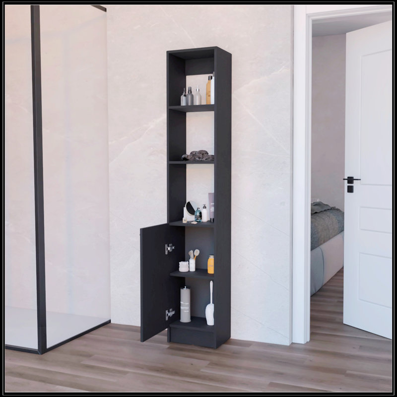 Armoire à linge avec 1 porte, Noir