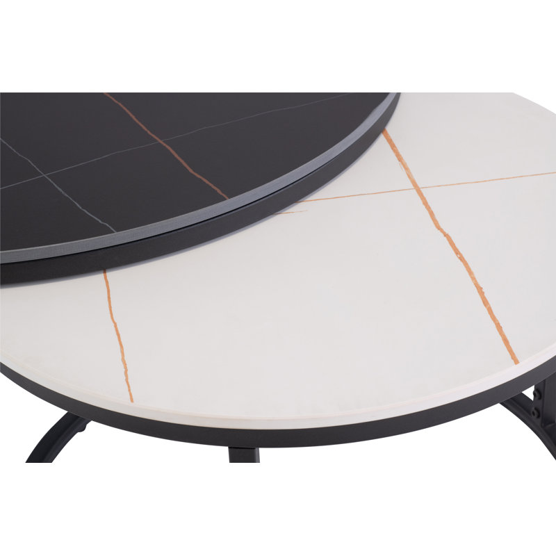 Lilibeth Open Coffee Table, Black/White
