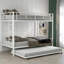 Lit superposé simple au-dessus de simple pour trois petites chambres à coucher Structure en métal blanc doux avec lit gigogne