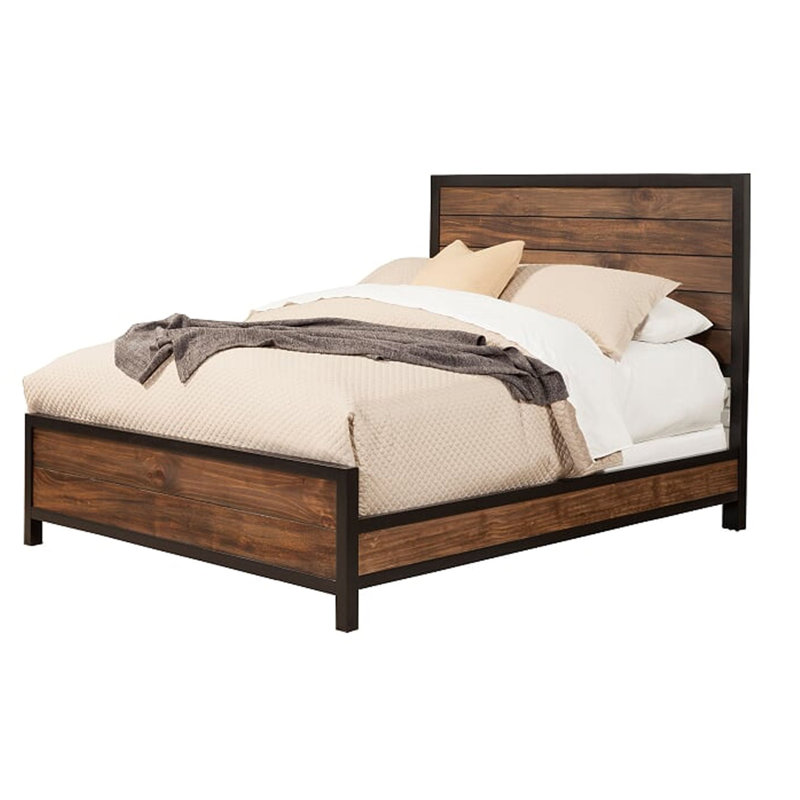 Lit standard en bois massif Illimar Ruben, Grand