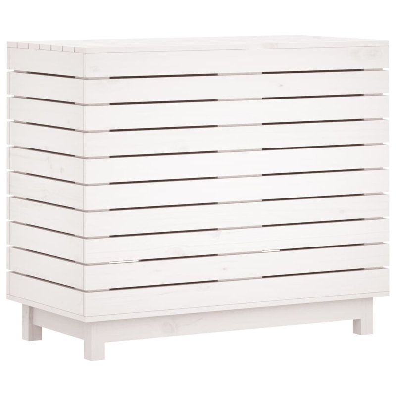 Wood Laundry Basket, White, 29.9" H x 34.8" W x 17.3" D