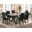 L'ensemble 5 pièces de table et chaises de cuisine comprend une table de salle à manger rectangulaire avec pieds en X et 4 chaises Parsons en similicuir noir, noir brossé-846442625-846442629-959455791