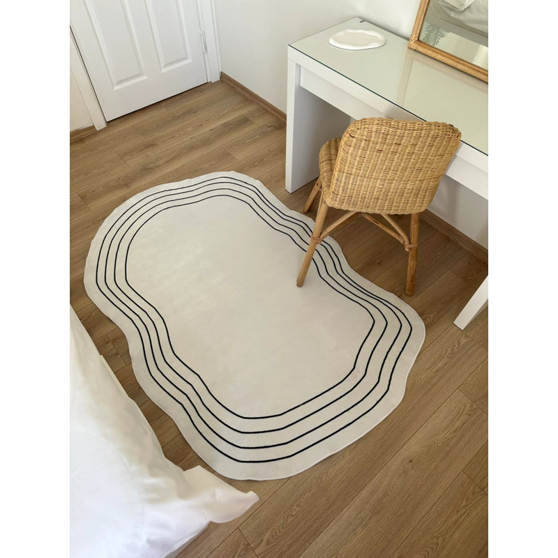 Tapis fantaisie Dinene avec envers antidérapant, Nouveauté 4 pi x 5 pi 9 po