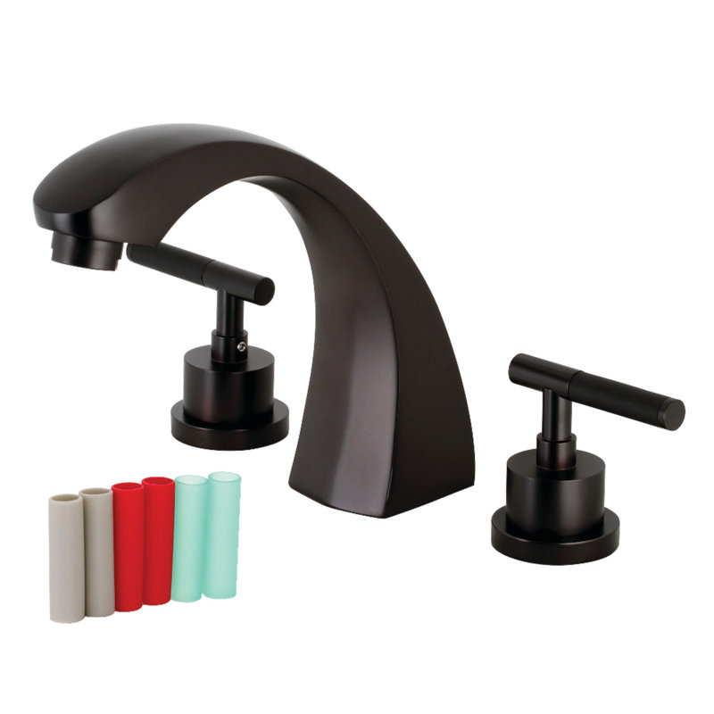 Kingston Brass Kaiser Two-Handle 3-Hole Deck Mount Roman Tub Faucet, Oil Rubbed Bronze