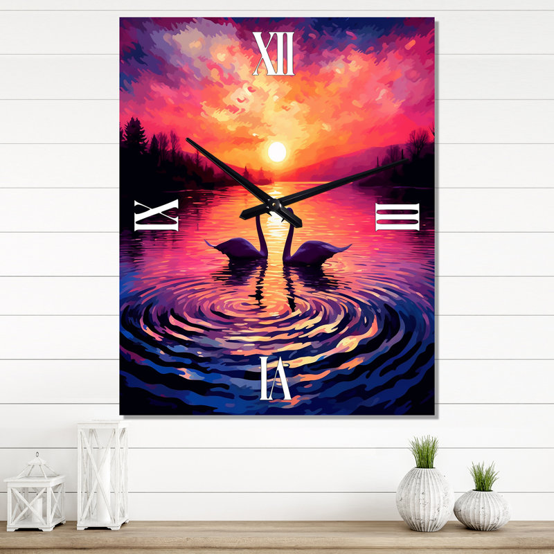 Horloge murale Swans In Love, Petit