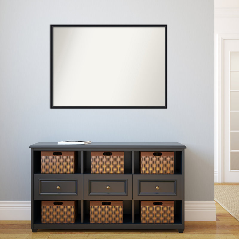 Charice Flat Mirror, 28" x 39", Black