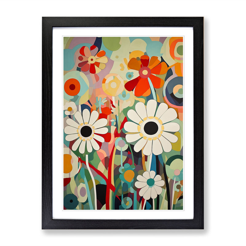 FRM-V0523-1657X Orphism Flowers Vol.5 - Picture Frame Print, Black, 34cm H x 25cm W x 2cm D
