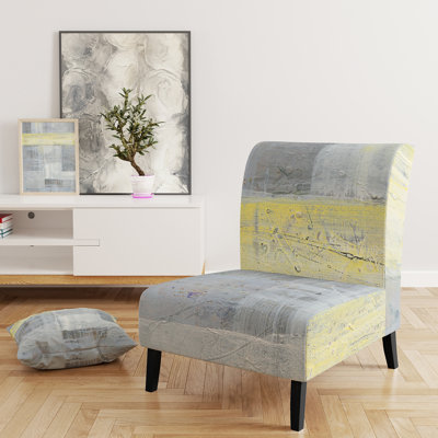 Patchwork Abstract I - Modern Upholstered Slipper Chair