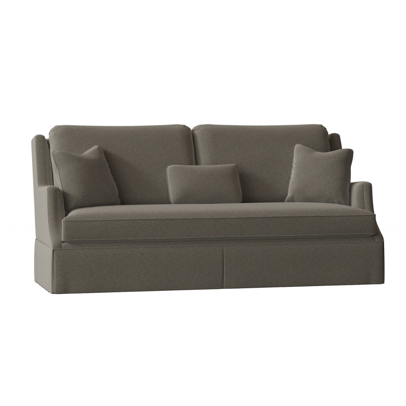 Savannah 87.5" Chenille Round Arm Sofa with Reversible Cushions, Perigold Play Camel