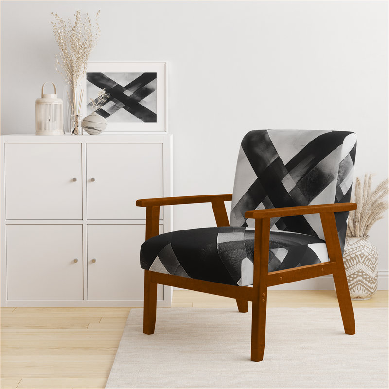 Chaise rembourrée Abstract Shapes, Brown Square Arms