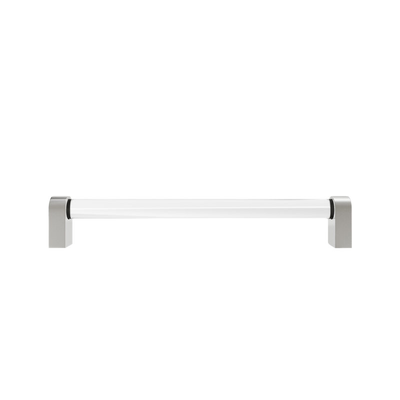 Clarity Acrylic Appliance Pull, Satin Nickel/Clear, 18"
