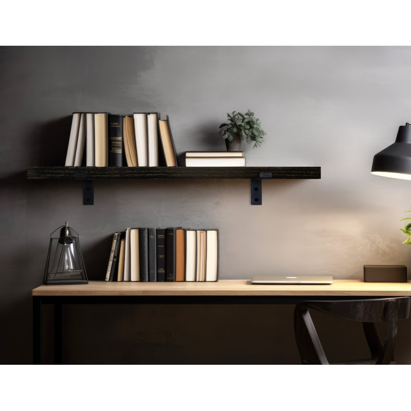 Rayne Bracket Shelf, Black, 2" H x 33" W x 8" D