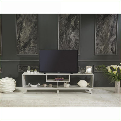 TV Furniture FurnisHome Parma Mid Century Modern 67 Inch Open Shelving TV Stand Grey Fits Up to 67Inch TVs TV Furniture FurnisHome Parma Mid Century Modern 67 Inch Open Shelving TV Stand Grey Fits Up to 67Inch TVs