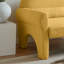Salle de lecture à 2 places en laine d'agneau jaune - look moderne avec coussin lombaire, construction, utilisation polyvalente et conception confortable pour la structure et les coussins de la maison