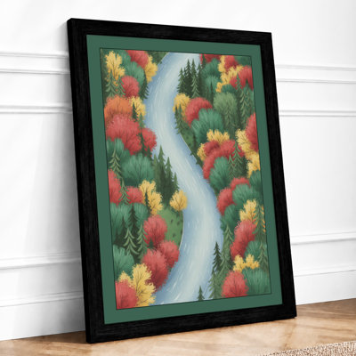 Autumn River Through Gardens Botanical - Print