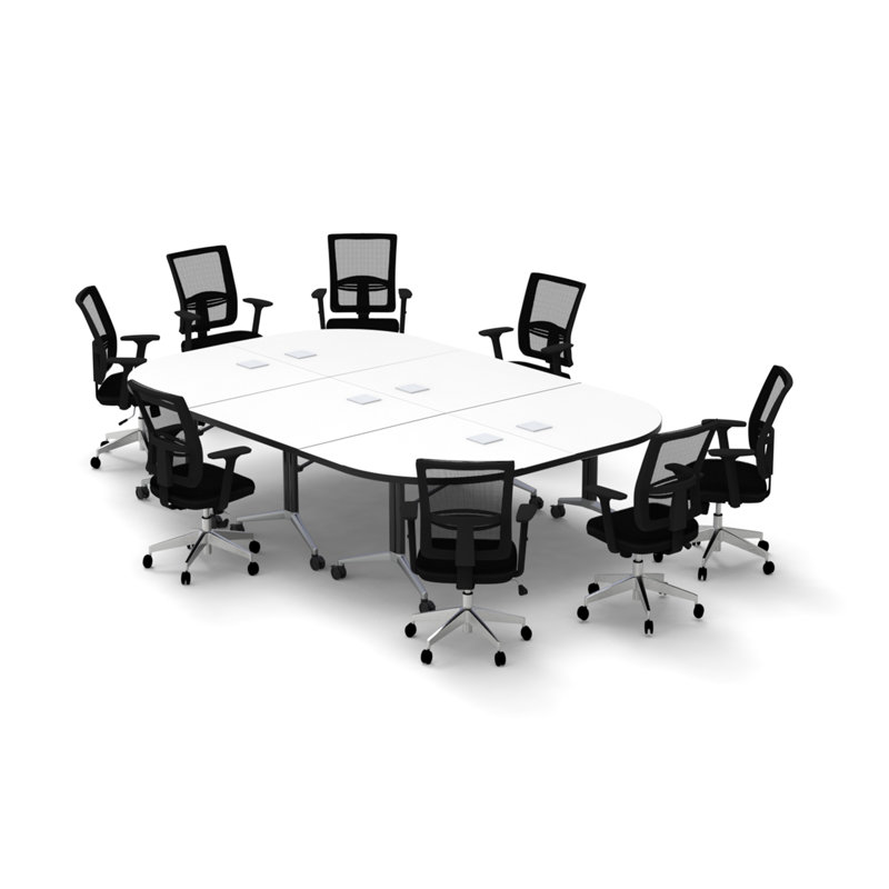 Ensemble de table rectangulaire modulaire avec roulettes et chaise modeste 72 po