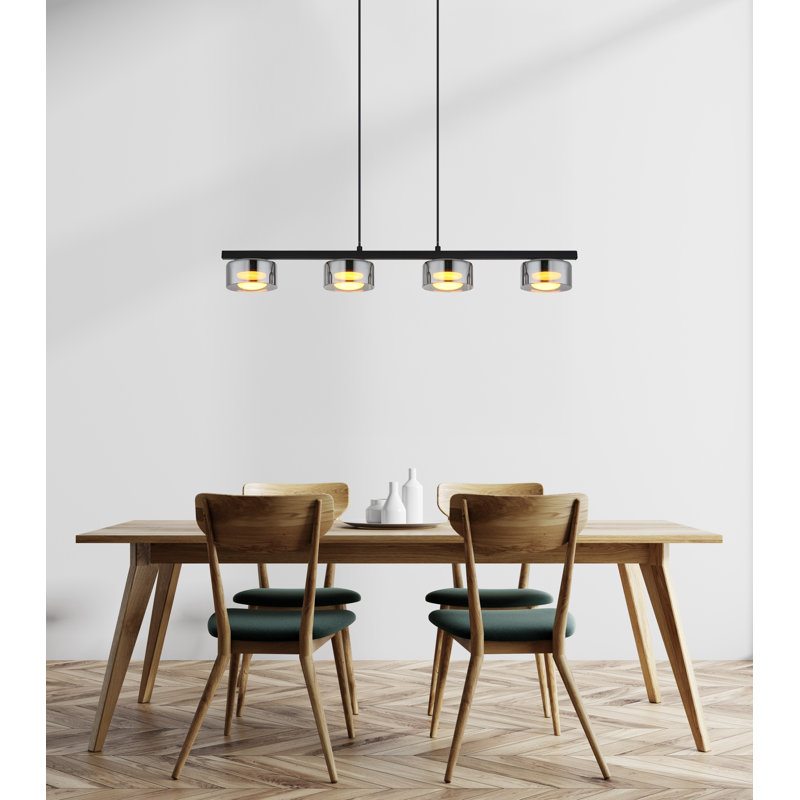Anell 4 - Light Matte Black Geometric Pendant, Black