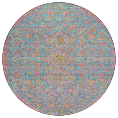 Machine Washable Indoor/Outdoor Xhevrie Sky Rug
