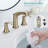 Widespread Faucet 2-handle Bathroom Faucet 3 Hole with Pull Out Sprayer-93591017