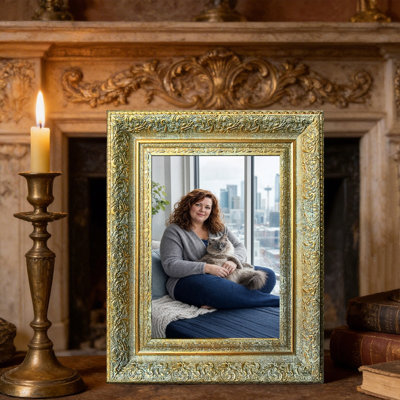 Antique Gold 3 PCS 11" x 14" Warm Picture Frame with Wall or Table Placement