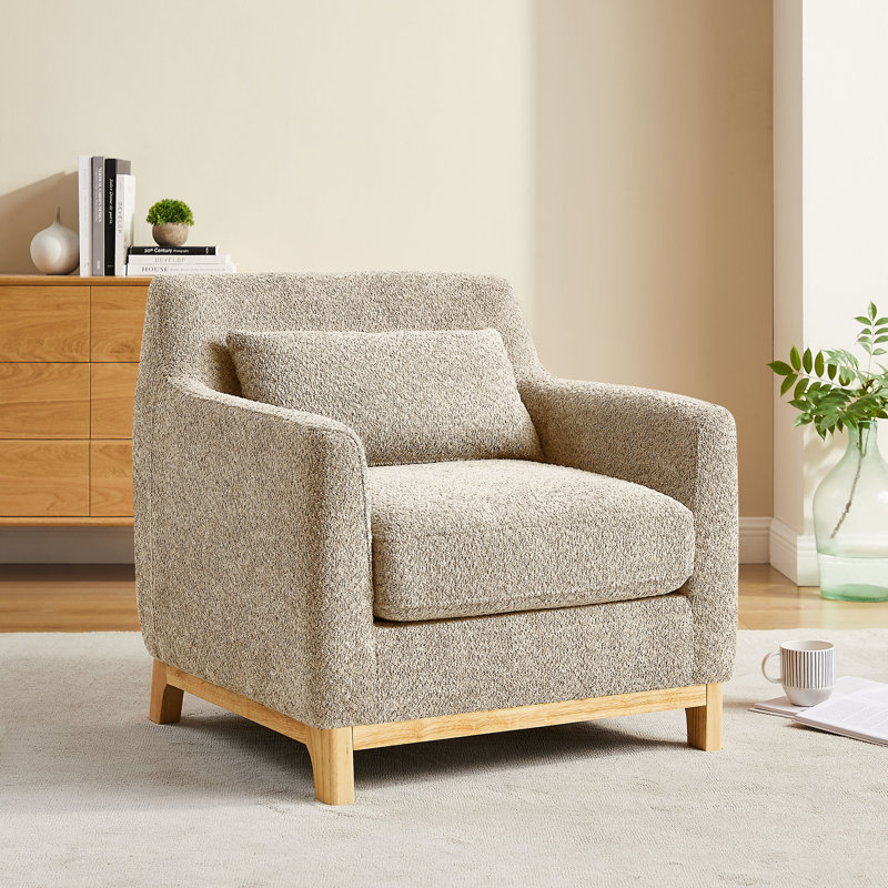Fauteuil 31,5 po Jazmere, Bouclette chameau, Naturel