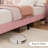 Twin Bed Frame with Storage, Upholstered LED Bed Frame with Headboard, Cute Velvet Platform Bed Frame for Kids, Girls, Solid Wood Slats Support, No Box Spring Needed, Easy Assembly, Pink+White
