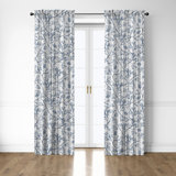 Tinsley Blue Cotton Rod Pocket Drapery Panel Set of 2