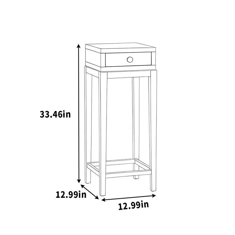 Meuble à fleurs de style chinois avec plancher en bois massif, H 33,46 po x l 12,99 po x P 12,99 po