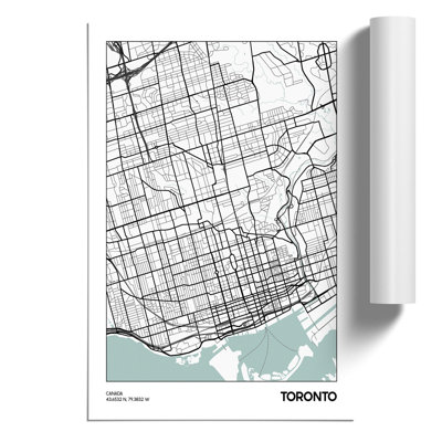 Map Toronto CANADA - Frameless Print