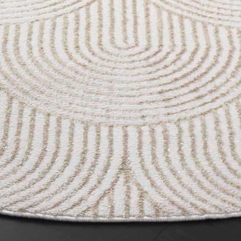 Saffia Performance Geometric Rug, Round 6'7"