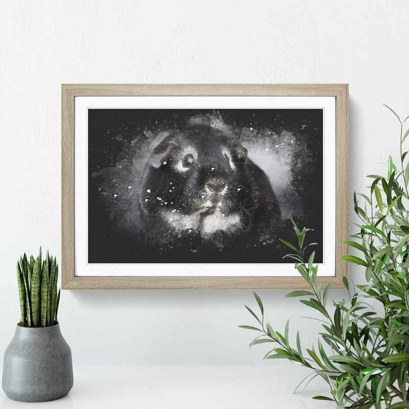Guinea Pig - Picture Frame Graphic Art, 36cm H x 48cm W x 2cm D, Oak Framed